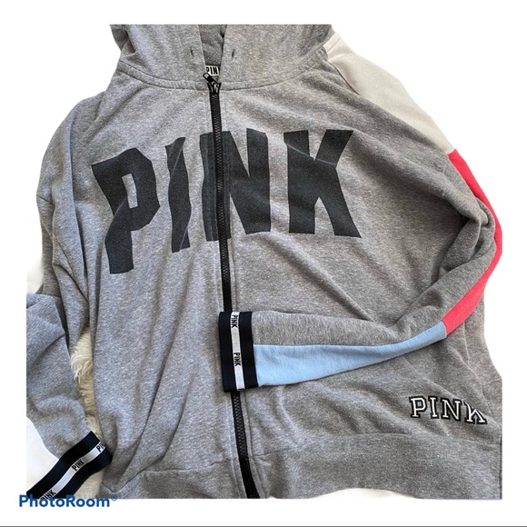 PINK Victoria's Secret Tops - VS PINK Slouchy side slits zip up hoodie